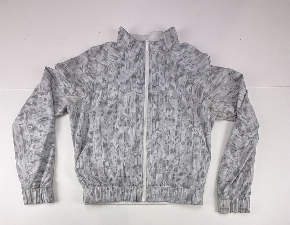 Lululemon Bombs Away Jacket Womens 4 Reversible Bomber White City Breeze Gray